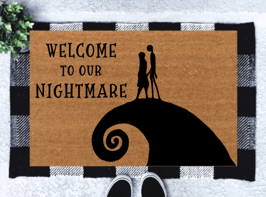 Nightmare Before Christmas Jack/Sally Welcome Door Mat