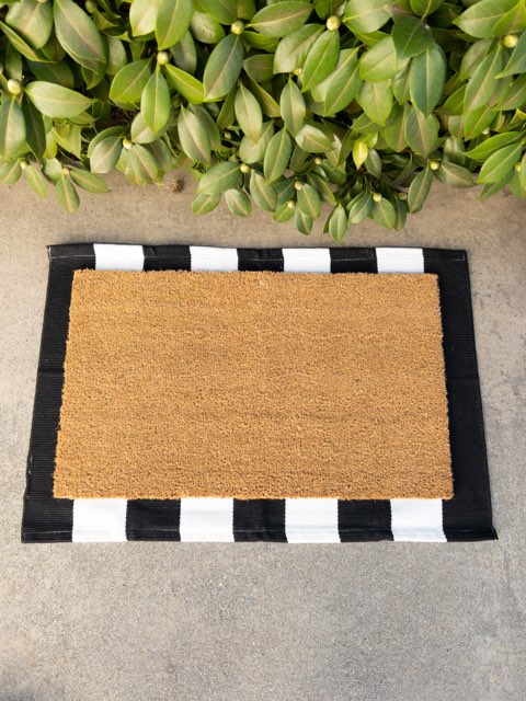 Striped Layer Rug | Black & White Rug