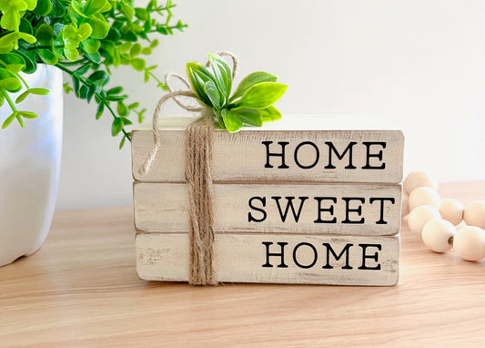 Home Sweet Home | Stacked Wooden Books