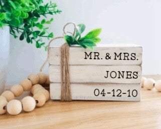 Mr & Mrs Stacked Bookd | Wedding Date Books