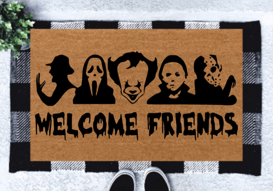 Welcome Friends Doormat | Halloween Friends | Horror friends Doormat