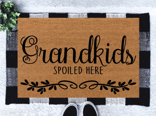 Grandkids Spoiled Here Doormat | Grandparents Doormat