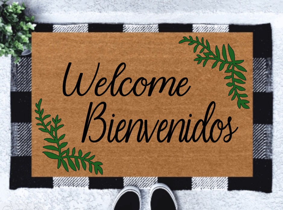 Bienvenidos Doormat, Spanish Doormat, Modern Doormat, Front Door