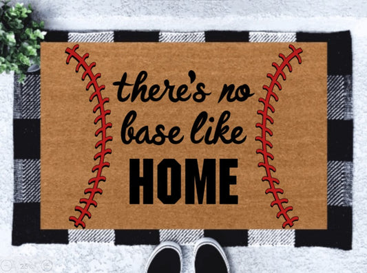 There's No Base Like Home Doormat | Baseball Doormat