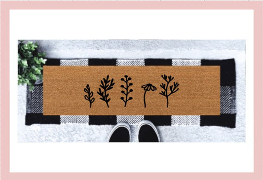 Floral Skinny Doormat | Wild Flower Narrow Doormat