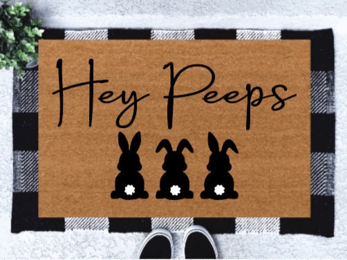 Hey Peeps Doormat | Easter Doormat
