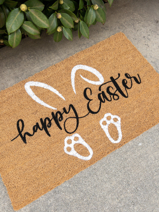 Happy Easter Welcome Doormat | Bunny Doormat