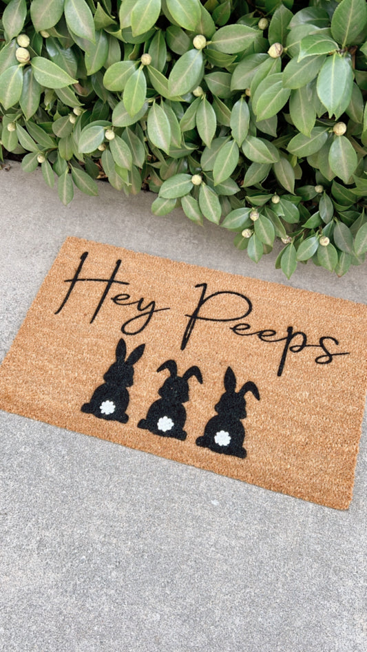 Hey Peeps Doormat | Easter Doormat