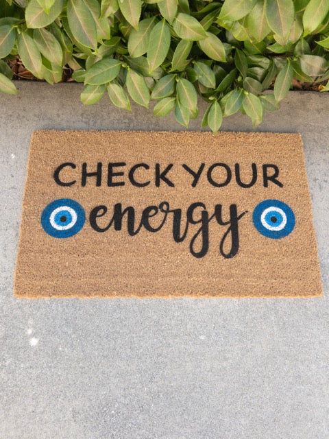 Check your energy evil eye doormat
