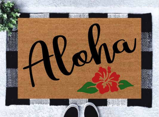 Aloha Hibiscus Doormat