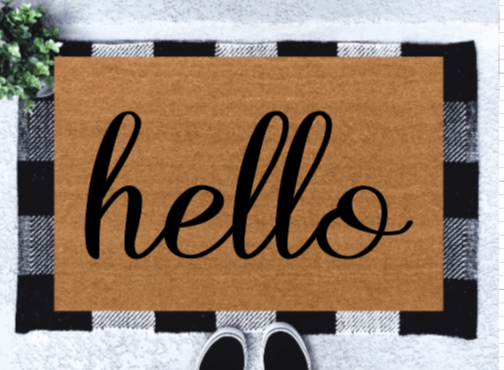 Hello Skinny Doormat  Hello Narrow Doormat – Relax Crafty