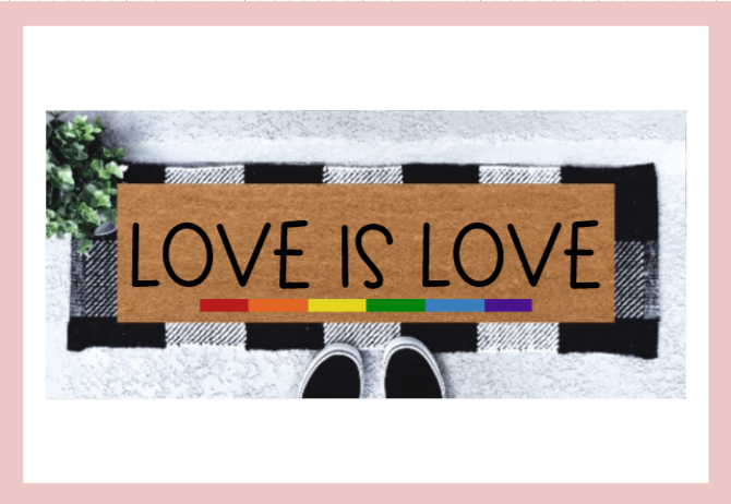 Love Is Love Skinny & Narrow Doormat | LGBT Pride