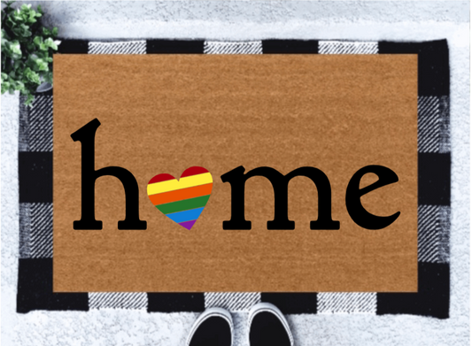 Rainbow Heart Doormat | LGBTQIA