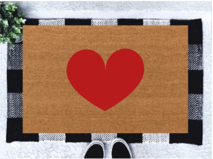 Heart doormat. Valentine's Day Doormat