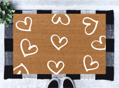 Valentines Heart Pattern Doormat