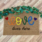 Love lives here doormat | LGBT doormat