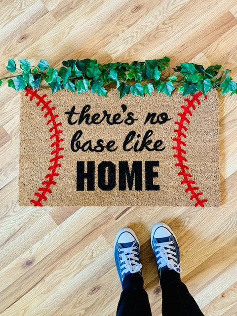 There's No Base Like Home Doormat | Baseball Doormat