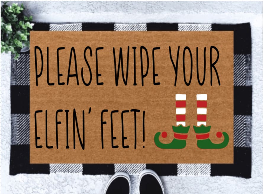 Elfin' Feet Funny Doormat