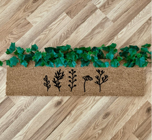 Floral Skinny Doormat | Wild Flower Narrow Doormat