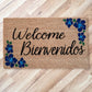 Welcome/Bienvenidos Doormat | Hibiscus Doormat