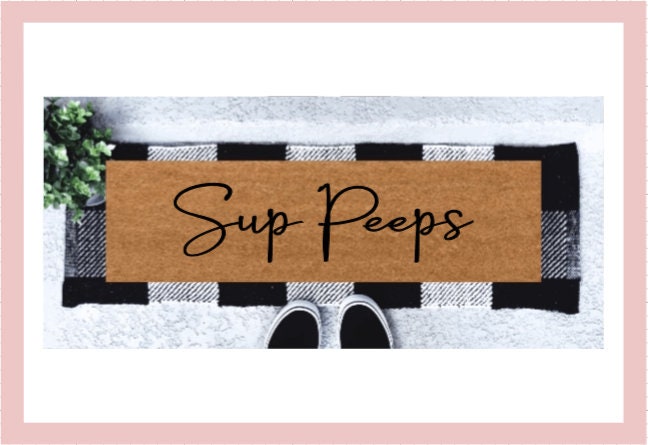 Hey Peeps Skinny Doormat | Easter Narrow Doormat